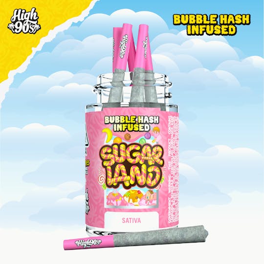 HIGH 90s - Sugarland - 0.5g High Fives Bubble Hash Infused Pre-Rolls 5 Pack - 1