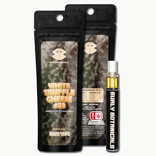 Burly Botanicals - Burly Botanicals | White Truffle Cheese #23 | .5g Disposable Hash Vape - 1