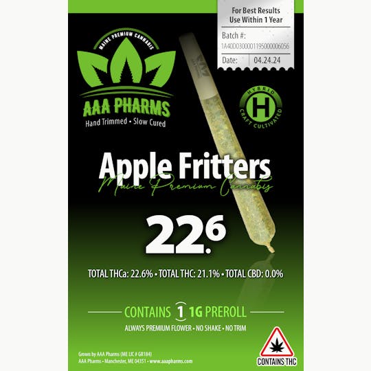 AAA Pharms - Apple Fritters - 1g Pre Roll - 1
