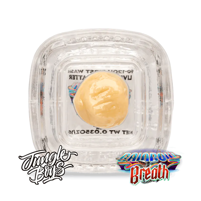 Jungle Boys Rainbow Breath - 1g 90-120u 1st Wash Live Rosin Batter concentrate