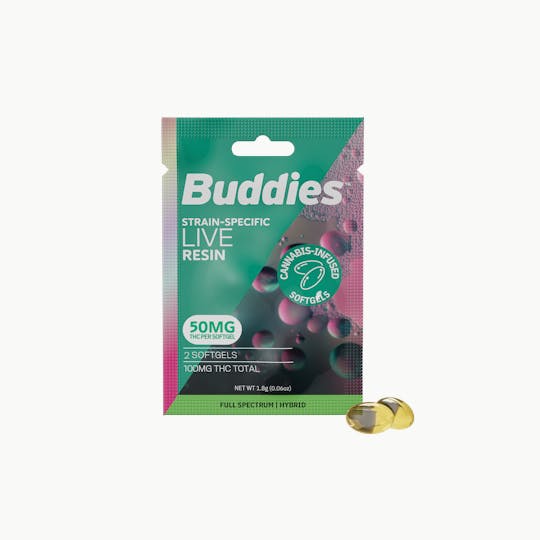 Buddies Brand - Live Resin 50mg Hybrid Capsule 2pc - 1