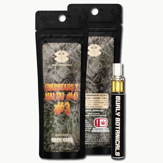 Burly Botanicals - Burly Botanicals | (Warheads x Maitai #4) #3 | .5g Disposable Hash Vape - 1