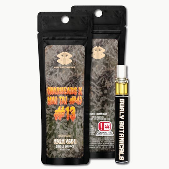 Burly Botanicals - Burly Botanicals | (Warheads x Maitai #4) #13 | .5g Disposable Hash Vape - 1