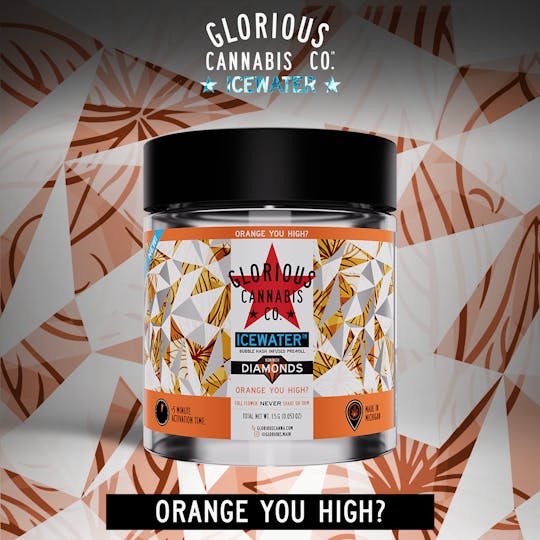 Glorious Cannabis Company - Orange You High? 3X.5G | Bubble Hash with Diamonds | Glorious Cannabis Co. - 1