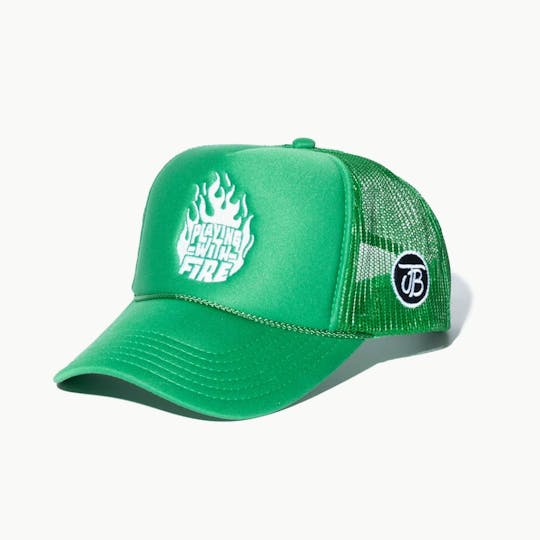 Jungle Boys - Jungle Boys Clothing | Playing with Fire Trucker Hat (Green/White) - 1