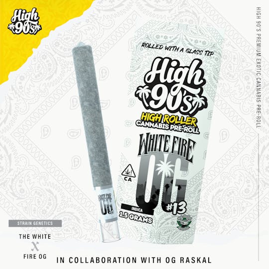 HIGH 90s - High 90s : White Fire OG #13 1.5g High Roller Pre-Roll - 1