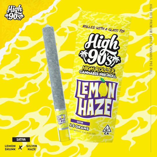 HIGH 90s - High 90s : Lemon Haze 1.5g High Roller Pre-Roll - 1