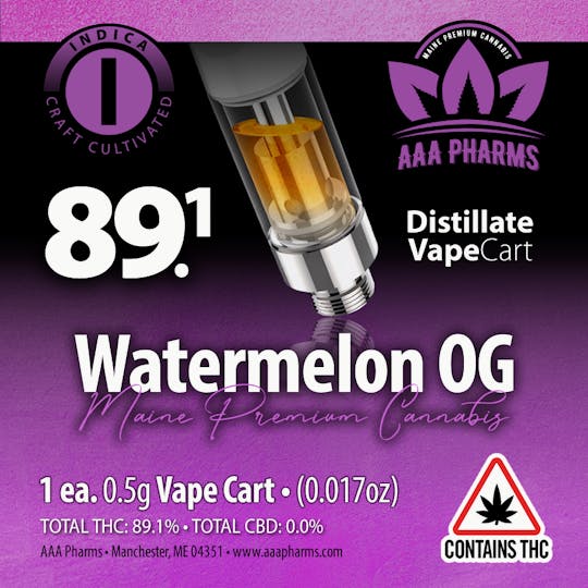 AAA Pharms - Watermelon OG - Distillate Vape Cart - 1