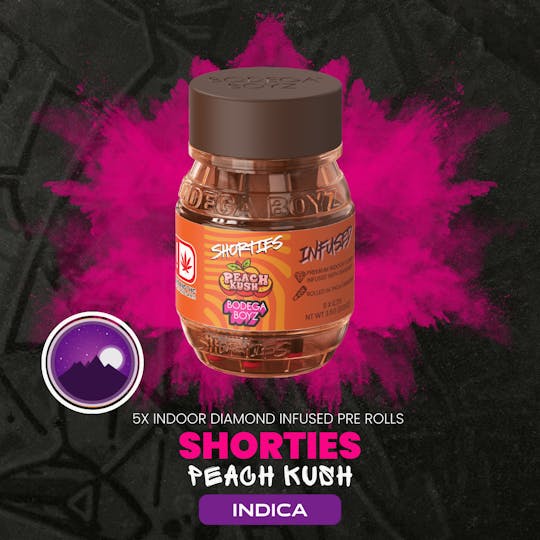Bodega Boyz - Shorties Peach Kush | 5 infused prerolls per Barrel: (INDICA) OK - 1