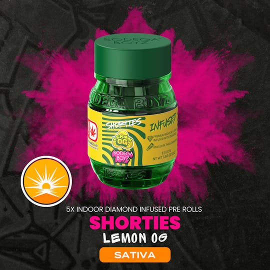 Bodega Boyz - Shorties Lemon OG | 5 infused prerolls per Barrel: (SATIVA) OK - 1