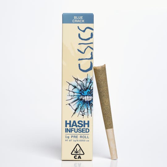 CLSICS Rosin & Rosin Infused Pre Rolls - Blue Crack - 1g Hash Infused Pre Roll - 1