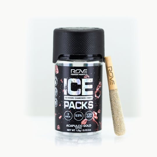 ROVE - Acapulco Gold | Ice Packs Rosin, Diamond, Hash Infused | 3pk - 1