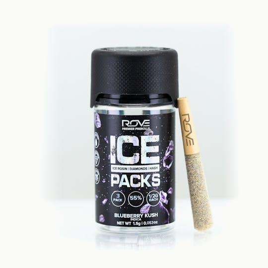 ROVE - Blueberry Kush | Ice Packs Rosin, Diamond, Hash Infused | 3pk - 1