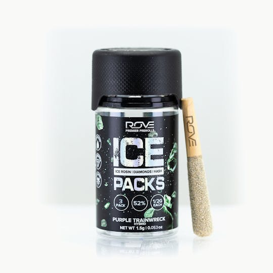ROVE - Purple Trainwreck | Ice Packs Rosin, Diamond, Hash Infused | 3pk - 1