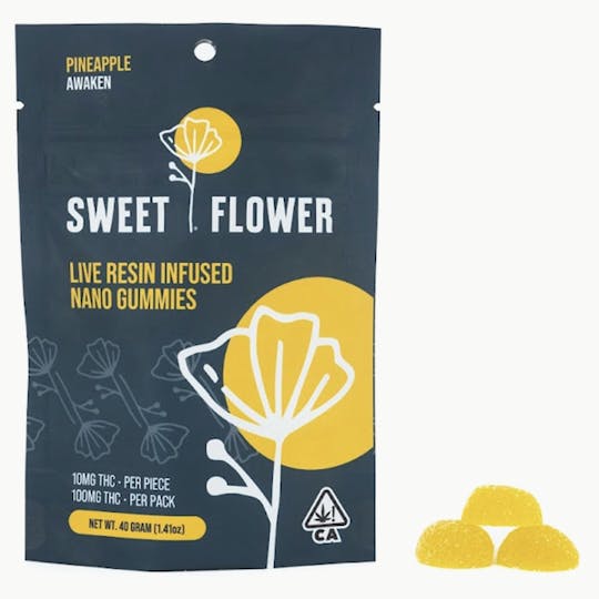 Sweet Flower - Sweet Flower - Pineapple Awaken - Live Resin Nano Gummies - 100mg - 1