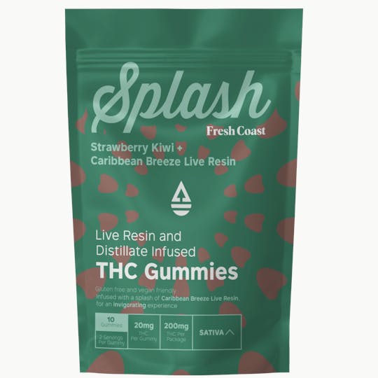 Fresh Coast - Strawberry Kiwi/Caribbean Breeze | Splash THC Gummies 200mg | Sativa - 1