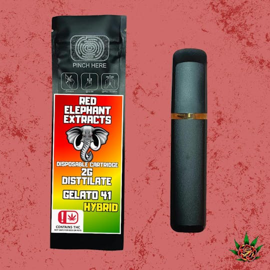 Eden Rose Processing - Red Elephant Extracts 2g Distillate Disposable Cart - Gelato 41 - 1