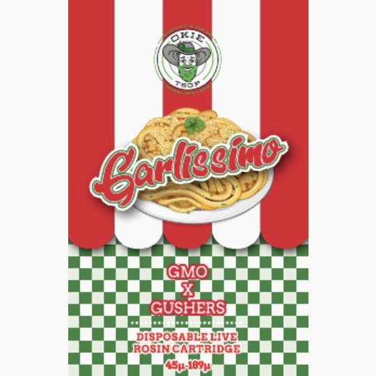 Okie TSGP - Garlissimo - 45µ-189µ - 0.5g Disposable Live Rosin Cart - 1