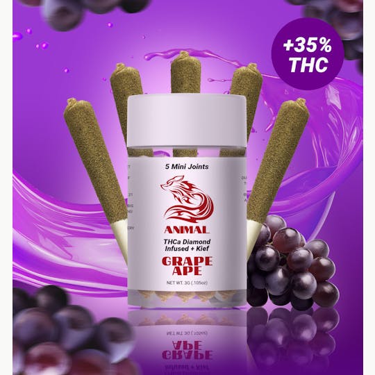 Animal - 5pk(3G) Grape Ape / THCa Diamond infused Joint - 1