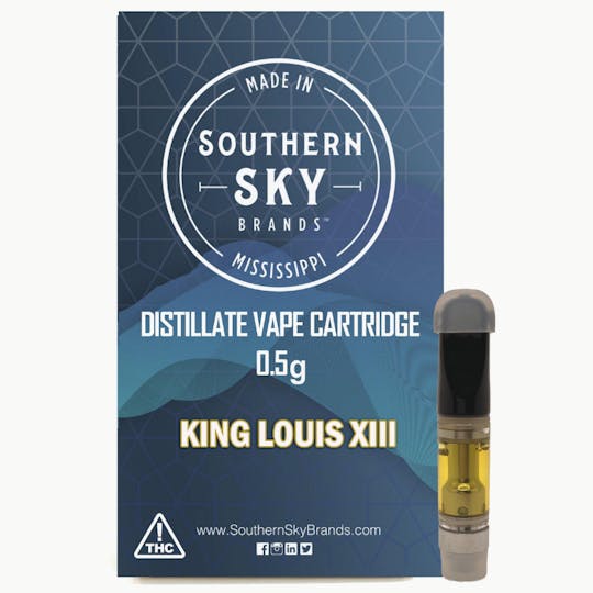 Southern Sky Brands - King Louie XIII Vape Cart 0.5g (59.5% THC, 27.5% CBD, 2.4% CBG) - 1