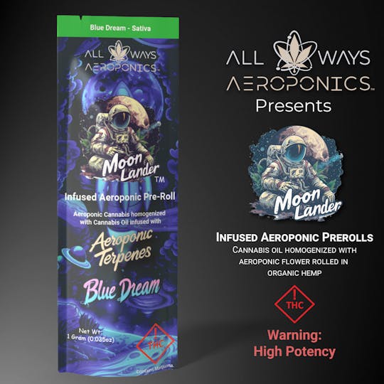 All Ways Aeroponics - Moon Lander Infused Pre-Roll - Blue Dream 1g - 1