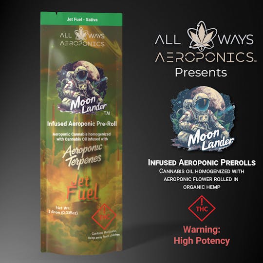 All Ways Aeroponics - Moon Lander Infused Pre-Roll - Jet Fuel 1g - 1