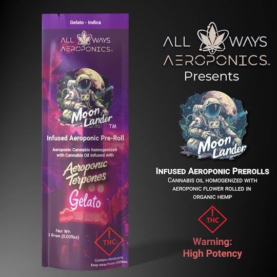 All Ways Aeroponics - Moon Lander Infused Pre-Roll - Gelato 1g - 1