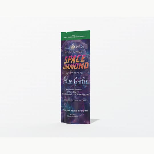 All Ways Aeroponics - Space Diamond Infused Pre-Roll - Blue Garlic 1g - 1