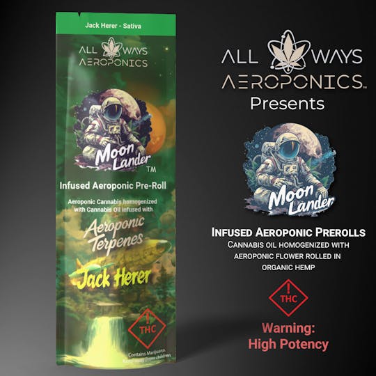 All Ways Aeroponics - Moon Lander Infused Pre-Roll - Jack Herer 1g - 1