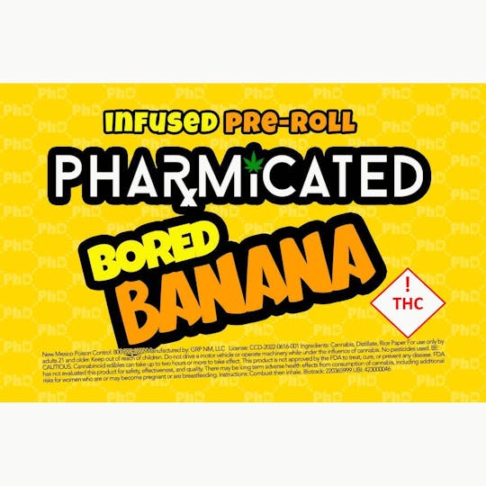 Pharmicated - INFUSED - PhD 1.5g Pre-Roll - Bored Banana (I) - 1
