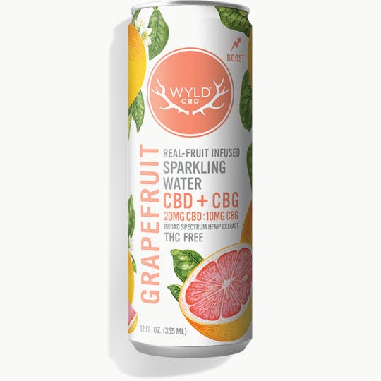 WYLD - 20mg Grapefruit CBD:CBG Sparkling Water - 1