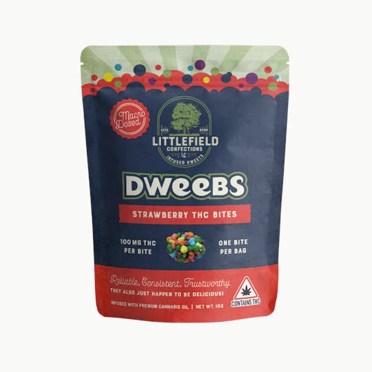 Littlefield Confections - Dweebs Strawberry THC 100mg total - 1
