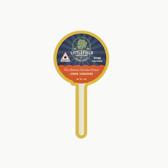 Littlefield Confections - Lollipop Lemon Tangerine 50mg THC/ Piece - 1