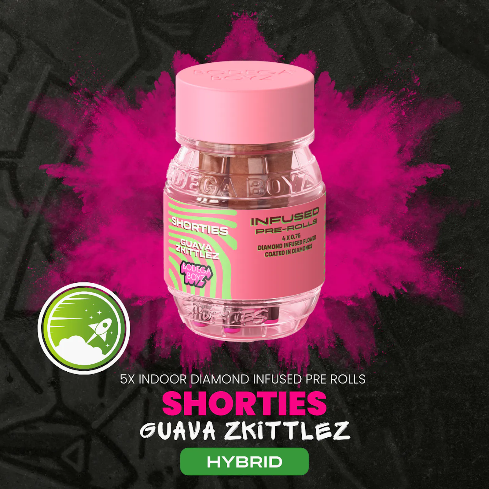 Shorties Guava Zkittlez | 4 infused prerolls per Barrel: (HYBRID) | NY