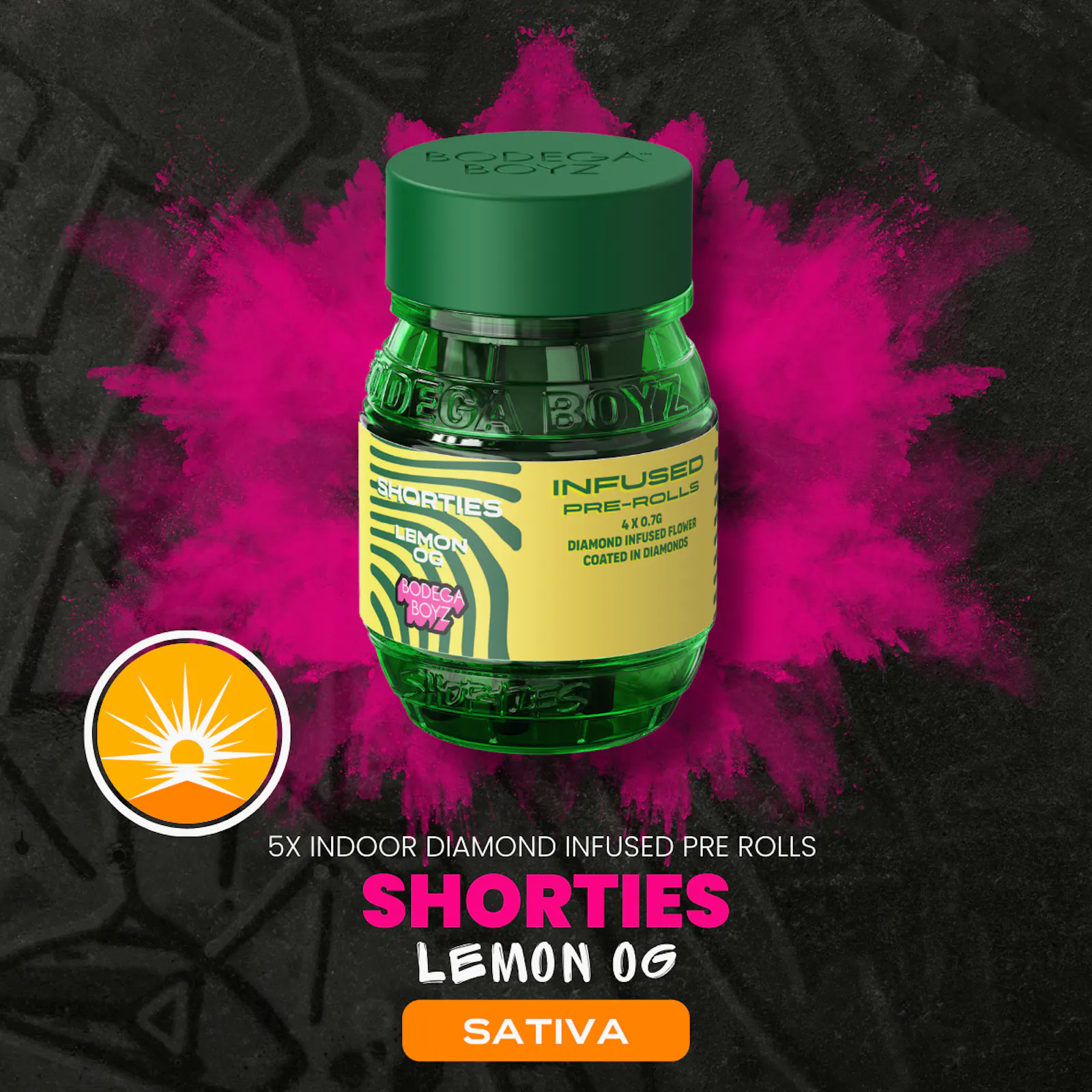 Shorties Lemon OG | 4 infused prerolls per Barrel: (SATIVA) | NY