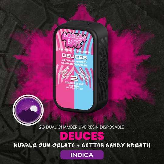 Bodega Boyz - 2 gram Deuces Bubble Gum Gelato x Cotton Candy Breath Live Resin Vape | NY - 1
