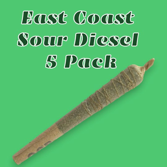 Daedalus Craft Cannabis - East Coast Sour Diesel Pre-Roll w/ Rosin & Kief Coating - 1 1/4s - 5 Pack - 1