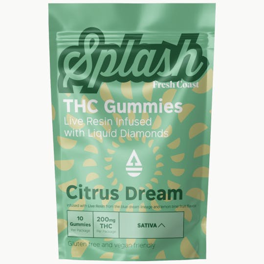 Fresh Coast - Citrus Dream | Splash Live Resin Gummies | Sativa | 200mg THC - 1