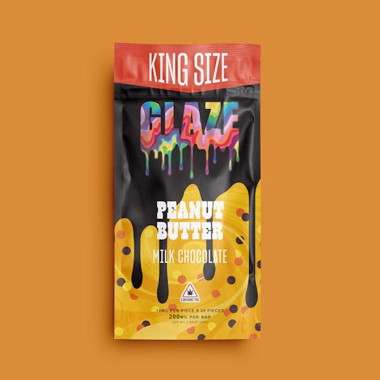 Glaze - Glaze | King Size Peanut Butter Milk Chocolate Bar | 200mg - 1