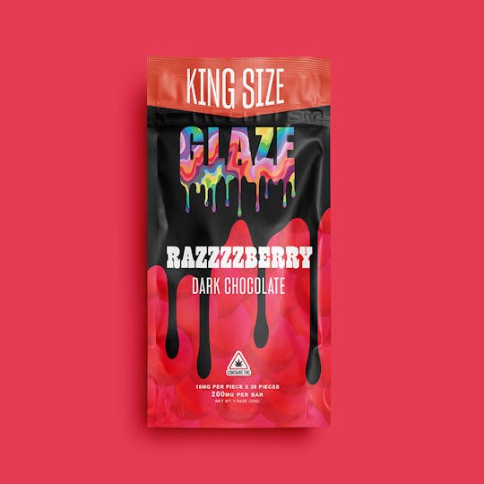 Glaze - Glaze | King Size Razzzzberry Dark Chocolate Bar | 200mg - 1