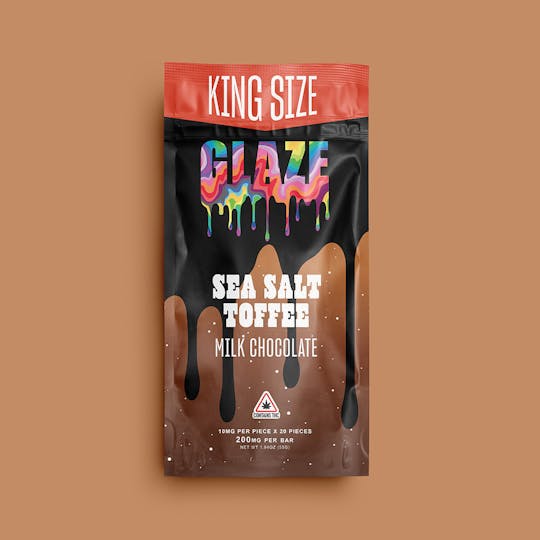 Glaze - Glaze | King Size Sea Salt Toffee Milk Chocolate Bar | 200mg - 1
