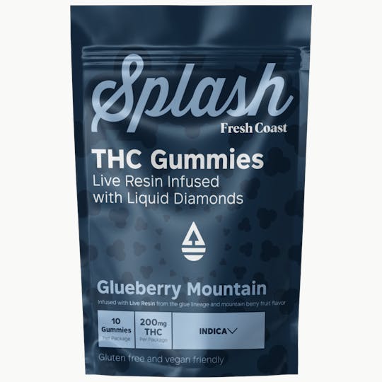Fresh Coast - Glueberry Mountain | Splash Live Resin Gummies | Indica | 200mg THC - 1