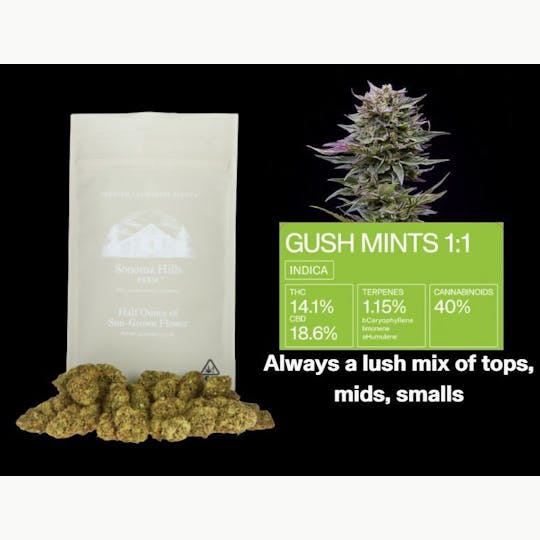 Sonoma Hills Farm - Gush Mints 1:1 - 14g Flower Bag - 1