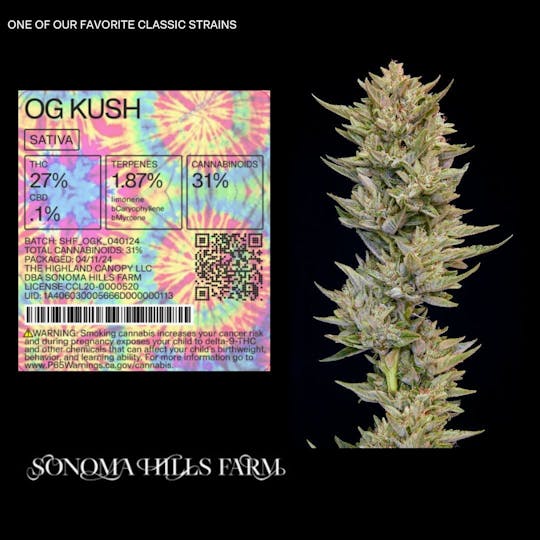 Sonoma Hills Farm - OG Kush - 3.5g Flower Jar - 1