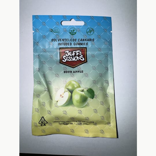 Jeff's Sessions - Jeff's Sessions Sour Green Apple Solventless Gummies - 1