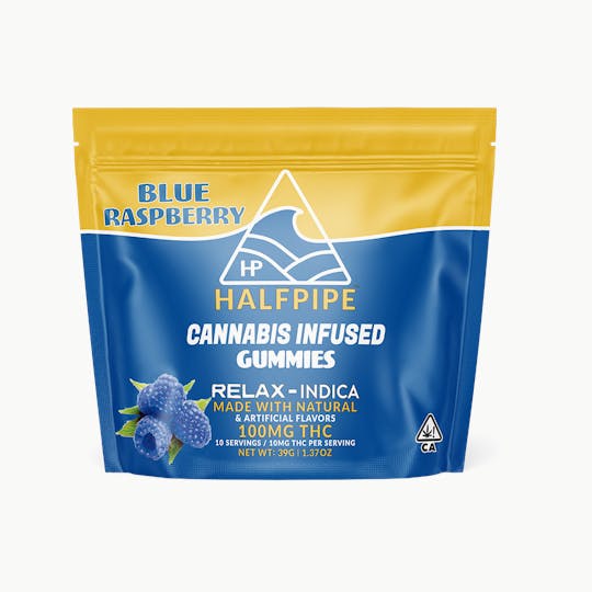 Halfpipe Cannabis - Blue Raspberry Relax Gummies 100mg - 1