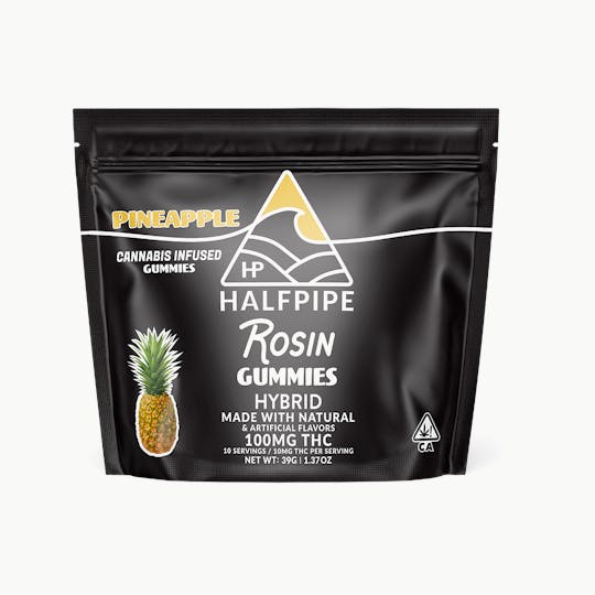 Halfpipe Cannabis - Pineapple Rosin Gummies 100mg (Hybrid 10pk) - 1