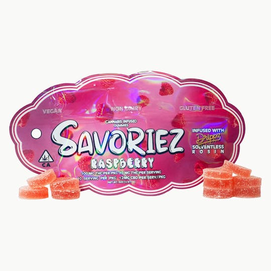 Savoriez - Savoriez - Raspberry - Solventless Rosin Gummies - 100mg - 1