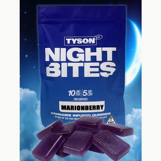 Southern Sky Brands - Tyson 2.0 Night Bites - 100mg Marionberry Gummies - 1
