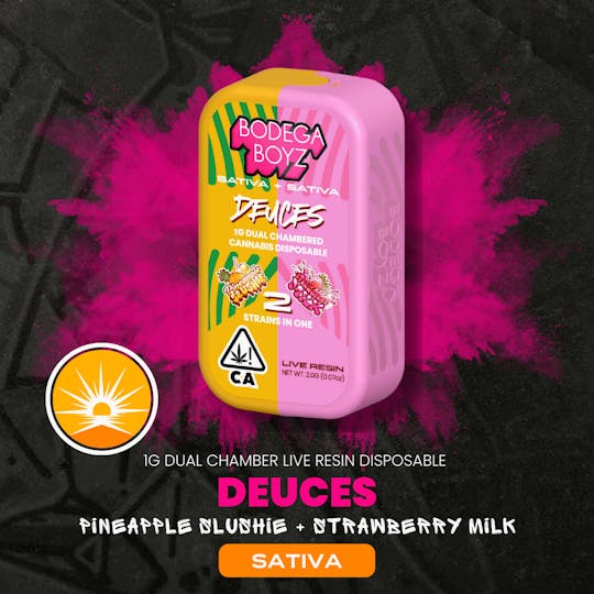 Bodega Boyz - 1 gram Deuces Pineapple Slushie x Strawberry Milk Live Resin Vape | CA - 1